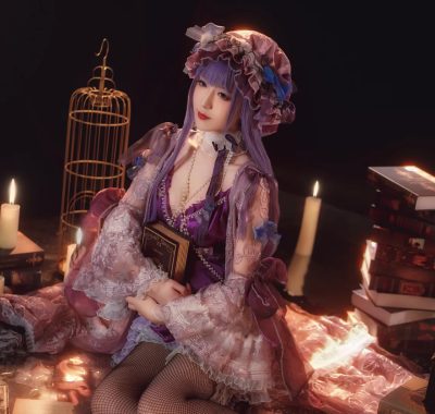 COS图集丨Coser弥音音ww:20P帕秋莉cos,236MB高清暴击,这才是真正的魔法少女！